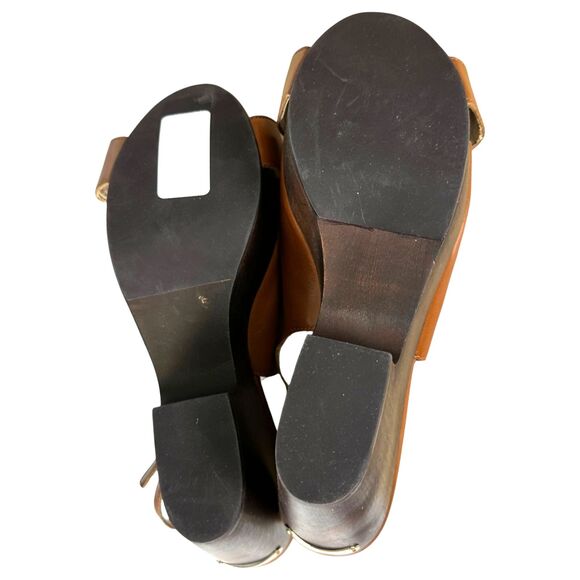 Michael Michael Kors Leather Wood Chunky Platform Wedge Heel Size 10 NEW Other - Picture 4 of 9